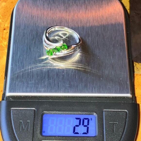 Natural Chrome Diopside Sterling Silver Ring Size 5 - Picture 9 of 9